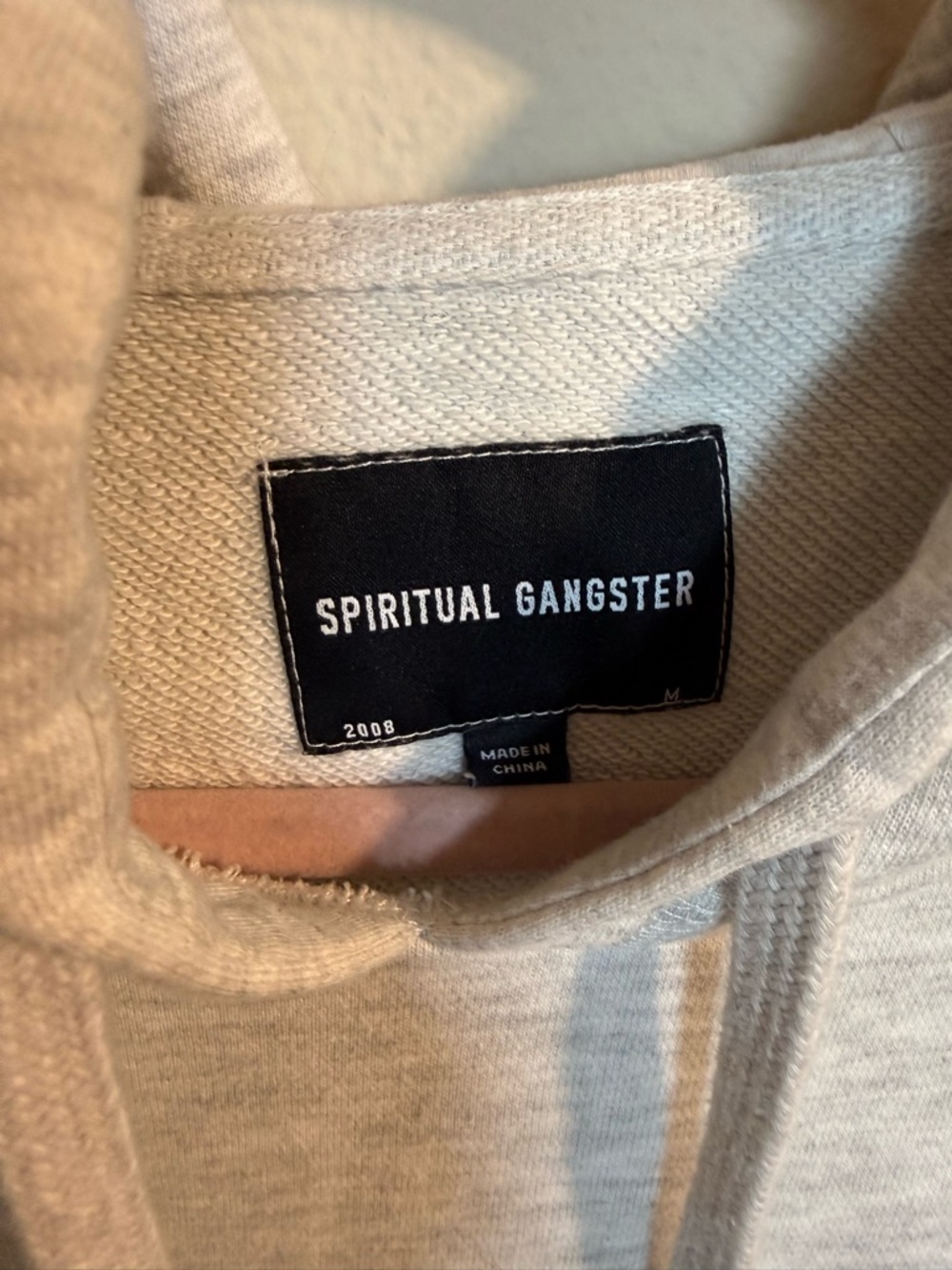 Spiritual Gangster Gray Hoodie Pullover Sweatshirt Logo Athleisure Medium - Picture 2 of 8